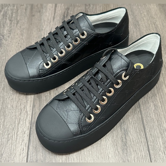 Black Quilted Platform Sneakers - Picture 8 of 16